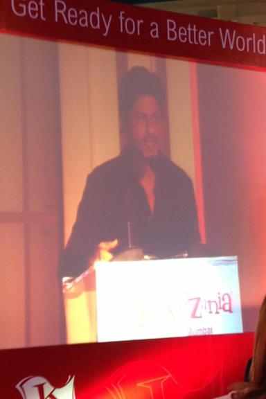 Bollywood actor Shah Rukh Khan during his speech at the Foundation Event of KidZania Mumbai