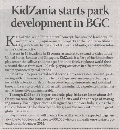 Business Mirror - KidZania Manila